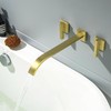 BEIYI Wall Mount Tub Filler Brushed Gold Bathtub Faucet Extra