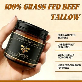 abablata Beef Tallow Balm for Skin, Face & Body Moisturizer, Whipped Tallow Honey Balm Cream with Raw Honey, Grass Fed Cow Beef Tallow, Natural Formula for Dry & Sensitive Skin, 2 oz