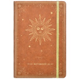 Artfan Ruled Notebook/Journal – Premium Thick Paper Faux Leather Classic Writing Notebook with Pocket + Page Dividers Gifts, Banded, Large, 144 Pages, Hard Cover, Lined (5.8''x 8.4'') - Brown