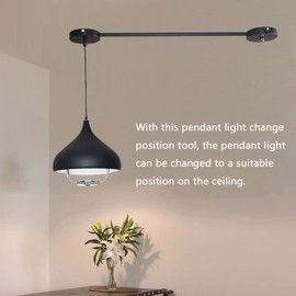 Primst Ceiling Light Canopy with Extension Rod for Changing The Position of The Pendant Light, No Need Re-drill, DIY Lighting Lamp Parts (15.7inch/40cm,White)