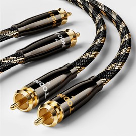 TODN RCA to RCA Audio Cable Audiophiles, O-C-C Copper Core, Hi-Fi Sound, Dual-Shielded, 3 ft/1 m