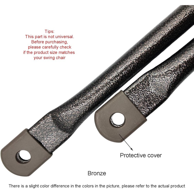 33.5"/85cm Garden Swing Replacement Bars, Bronze Metal Round Rods for