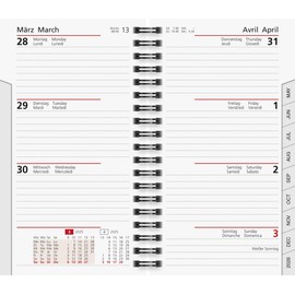 rido/idé Weekly replacement calendar model pocket planner int. (2025), 2 pages = 1 week, A6, 144 pages, white