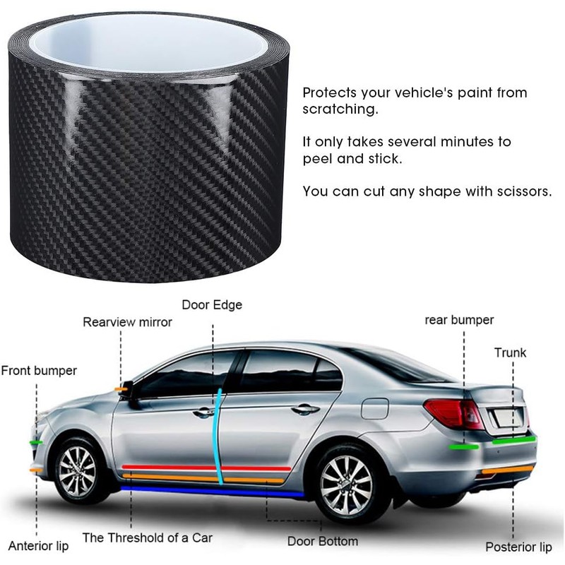 Keenso Protector de Borde de Puerta de Coche, Película Protectora