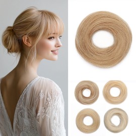 Rich Choices Human Hair Scrunchies Hair Pieces for Women Messy Bun Scrunchie Straight Updp Hair Bun Scrunchies Messy Bun Hair Extensions #27 Dark Blonde