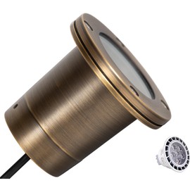 LED Spot Lights Outdoor Landscape Lighting Well Lights 177 - Solid Brass In Ground Light with 7W LED Bulb Security Landscape Lights for Long Lasting Home Garden Low Voltage Lighting Deck Lighting
