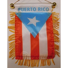 Puerto Rico Light Blue 4"x6" Mini Window Banner Flag