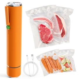 Vacuum Sealer Machine, Portable Handheld Vacuum Sealer with 40PCS Reusable Zipper Vacuum Bags (Vacuum Sealers+ 20 large+20 small vacuum seal bags)