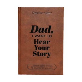 Dad I Want to Hear Your Story,Fathers Life Story Guided Journal to Share His Life and Love,Dads Leather Wrapped Thick Notebook,Portable Journal Book School Supplies,Brown Writing Notepads