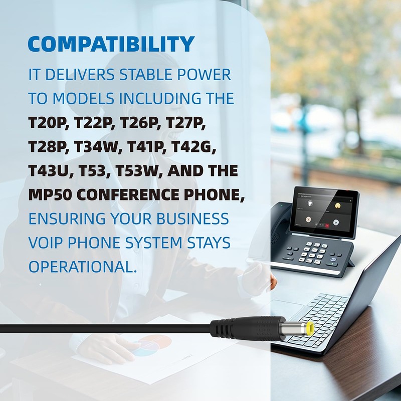 5V 1.2A Power Adapter for Yealink T53W T43U, VoIP Phone