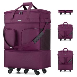 Hanke Expandable Collapsible Luggage with Wheels Suitcase Luggage Rolling Travel Bag Duffel Bag for Men Women Lightweight Suitcase Large Capacity Luggage with Spinner Wheel (Purple)