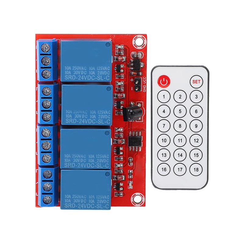 4 Channel Receiving Relay Module 4CH Infrared Remote Transceiver Receiver