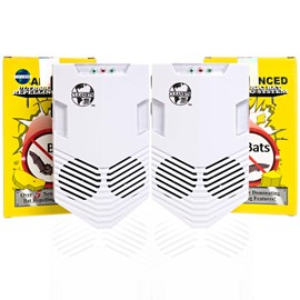 Bat Repellent for Attic, Outdoors & Indoors - Cleanrth CB006 Advanced Ultrasonic Bat Repelling System (2-Pack)