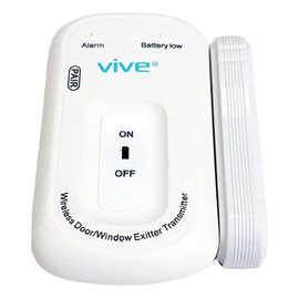 Vive Door and Window Alarm - Wireless Sensor Operated Kit for Elderly Dementia Patient Safety - Automatic Motion Health Alert System - Adhesive Strip and Battery Included - For Health Care, Caretakers