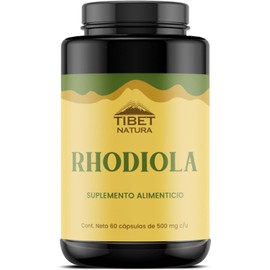 TIBET NATURA - Rhodiola Rosea - 60 Cápsulas 500 mg c/u - Suplemento Alimenticio -Sin Azúcar - Hongos Adaptógenos - 100% Natural - Energía y Enfoque