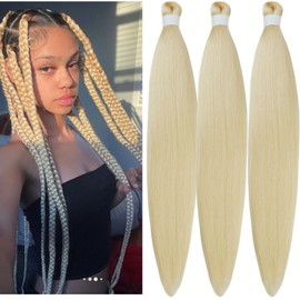 Blonde Braiding Hair Pre stretched 613 Synthetic Yaki Ez Braid Braiding Hair