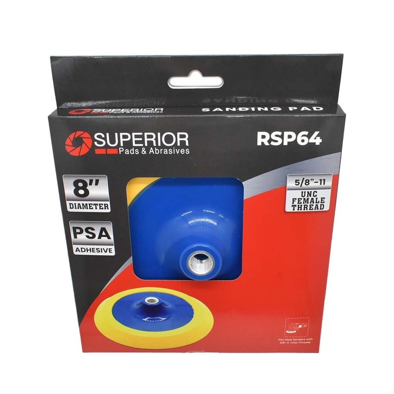 RSP64 8 Inch- 5/8 Inch-11 UNC PSA Adhesive Polisher Pad