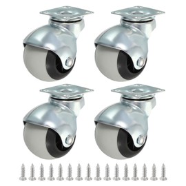PATIKIL 2 Inch Ball Caster Wheels, 4 Pack 360° Rotating Swivel Top Plate Wheels Total Capacity 397 lbs Caster with M4 Screws for Furniture Table Cabinet