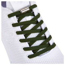 anan520 Tieless Elastic Shoe Laces, No Tie Shoelaces for Kids/Adults, Dark Green, X-Large