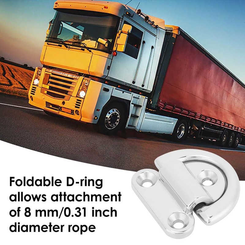 Jenngaoo 8mm Stainless Steel Folding D Ring Tie Down Anchors,