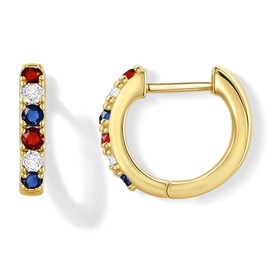 Elaximn Tiny Patriotic Gold Huggie Earrings for Women