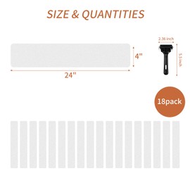 Vandetai Clear Stair Treads Non Slip for Wood Steps Indoor Anti Slip Stair Grips & Outdoor, Strong Grip Transparent Safety Strips for Dogs & Elderly (18 Pack, 4" X 24")