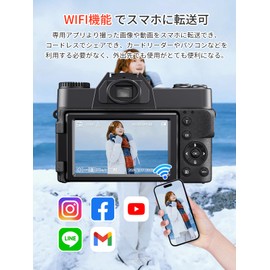 Moledro Digital Camera, 4K Digital Camera, Wifi Transfer Function, 48 Megapixels, 180 Degree Rotatable Display, 32 GB Micro SD Card Included, 16x Digital Zoom, Autofocus Function, Webcam, HDMI Output,