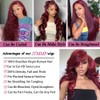 JTMMP 28 Inch 99J Burgundy Lace Front Wigs Human Hair