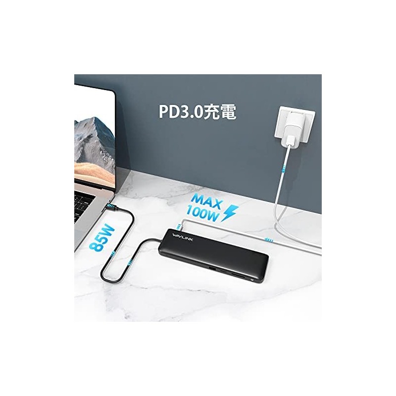 WAVLINK USB-C Hub 12-in-1 Multi-functional Mini Docking Station HDMI 4K
