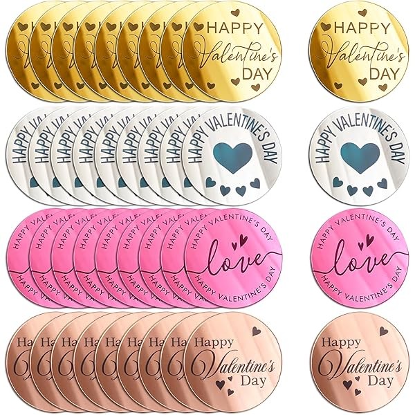 40Pcs Happy Valentine's Day Cupcake Toppers Valentines Day Acrylic Cake