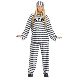 Fun World Prison Convict Jailhouse Honey Inmate Adult Costume ONE SIZE