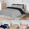 Ev Dekor® Duvet Cover Set Single Grey Black - Soft