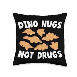 Dino Nugs Chicken Nugget Nuggy Fried Snack Throw Pillow