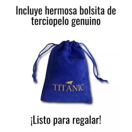Dtup Set Joyería Plata Titanic Corazón Azul Zafiro Con Estuche