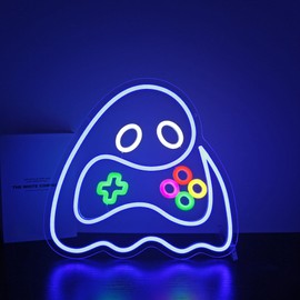 Neon Sign, HSJNJKFU Game Neon Signs for Wall Decor Gaming LED Neon Sign for Game Room Party Decoration Gift