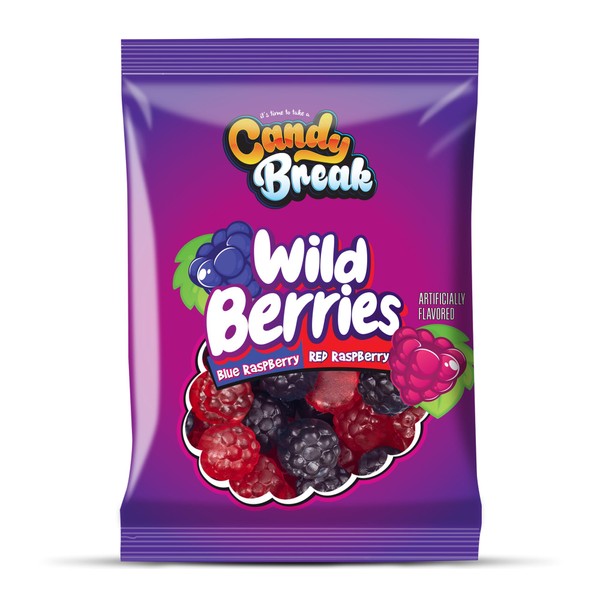 Candy Break Sweet & Fruity Red & Blue Raspberry Gummies