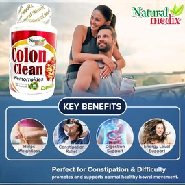 Natural medix Colon Cleanse Detox Premium Digestive Support, Bloating Relief & Natural Weight Balance -