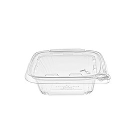 NATIONAL PAPER TRADING 8 oz CLEAR HINGED PUSH-TO-LOCK TAMPER-EVIDENT CONTAINER W/LID 240 COUNT (240, 8 oz)