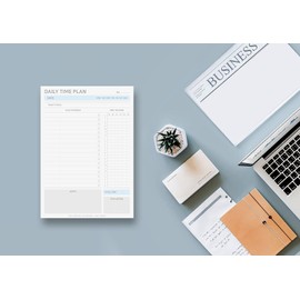 Daily Time Management Planner with A5 Size Tear-off 95 Sheets, Undated Daily Planner Pad, To Do List, Study Planner, Task Manager, Scheduler, Time Tracker (SKY BLUE)