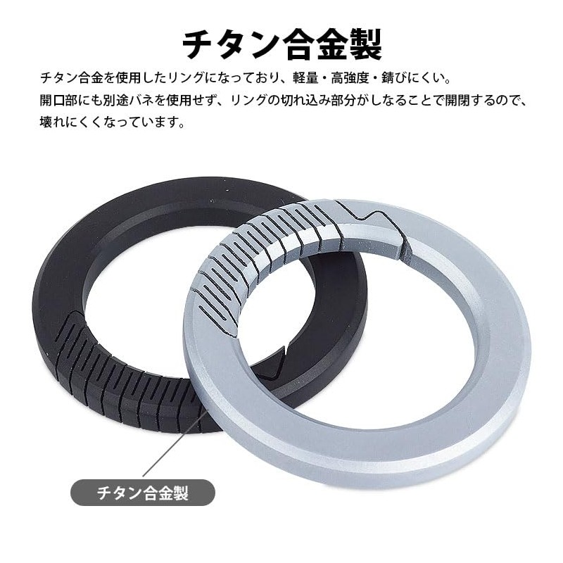 KOYOKOMA Ring Carabiner, Titanium Alloy Key Holder, Outer Diameter 1.3