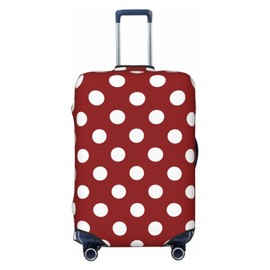 DJYQBFA Red Polka Dots Luggage Cover Washable Elastic Suitcase Cover Anti-Scratch Red Travel Luggage Protector Covers for Kids Adult S fits 18-21 inch Suitcase