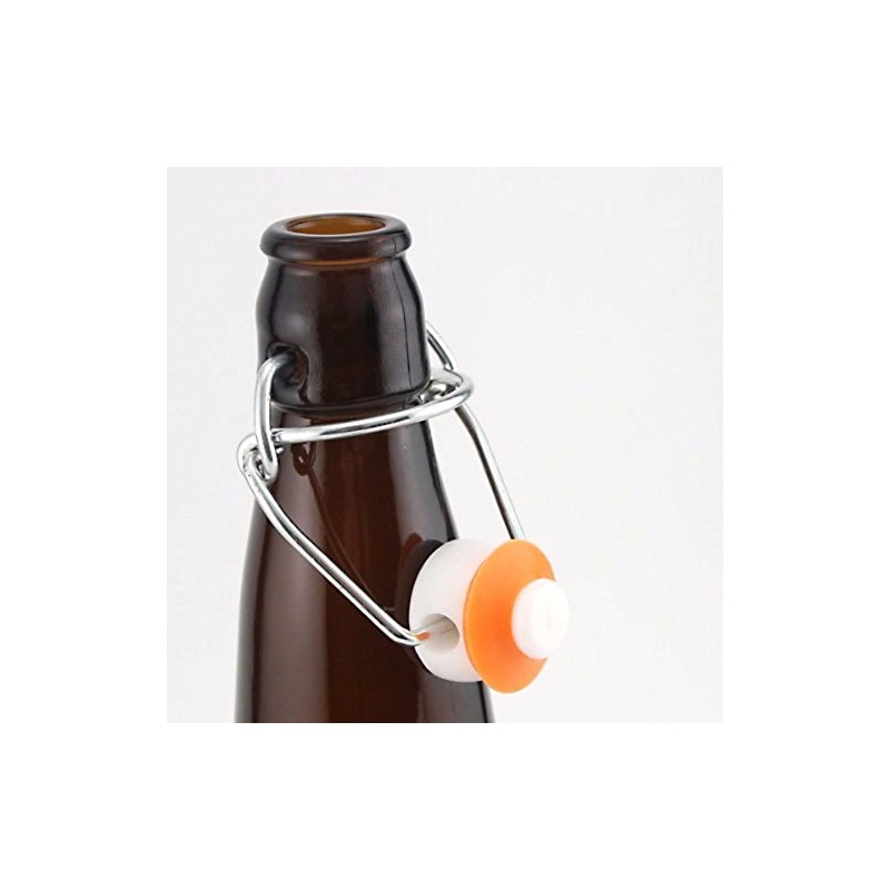 EZ Cap Bottles - 16 oz Amber Swing Top (Qty