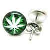 Pot Leaf Stud Post Earrings - New - Pair!