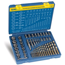 MABLEVI 49 Pcs Screw Extractor Bolt Extractor Set, Left Hand Drill Bit Set, Easy Out Multi-Spline Stripped Bolt Remover for Broken Rusted Nuts Bolts Screws