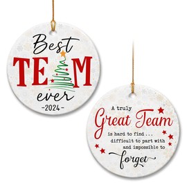 Best Team Ever Ornament 2024 - Coworker Christmas Ornaments - Team Gifts for Employees, Staffs, Colleagues, for Work Team, Appreciation Thank You Gifts for Team Members at Work