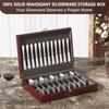 Gernshe Mahogany Wooden Silverware Box Storage,Silverware Chest without Silverware,Silverware Case
