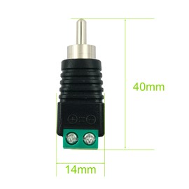 BRIEFCEC Phono RCA Male Plug to AV Screw Terminal Audio Video Connector Speaker Wire to Subwoofer Adapter, Solder free RCA Male to Speaker Wire, 10PCs, Green