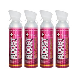 Boost Oxygen Large Pink Grapefruit 10 Liter Canister | All-Natural Respiratory Support for Aerobic Recovery, Altitude, Performance and Health (4 Pack)