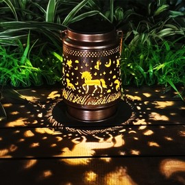 Unicorn Solar Light Outdoor Waterproof Hanging Decoration, Unicorn Metal Solar Decoration LED Lantern Outdoor Garden Decoration, Courtyard, Lawn, Tabletop, Path, Landscaping (Unicorn)