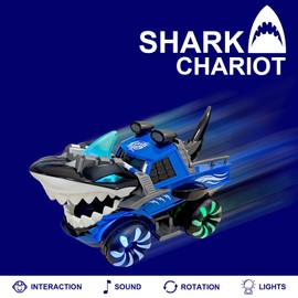 YATOSEEN Shark Monster Truck Toy for Kids, Shark Car Toys with Light and Music for Boys and Girls, Birthday Party Gift